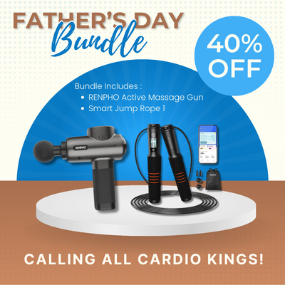 Renpho CA's Father's Day bundle for health-conscious individuals, specifically targeting cardio enthusiasts, emphasizes wellness and recovery.