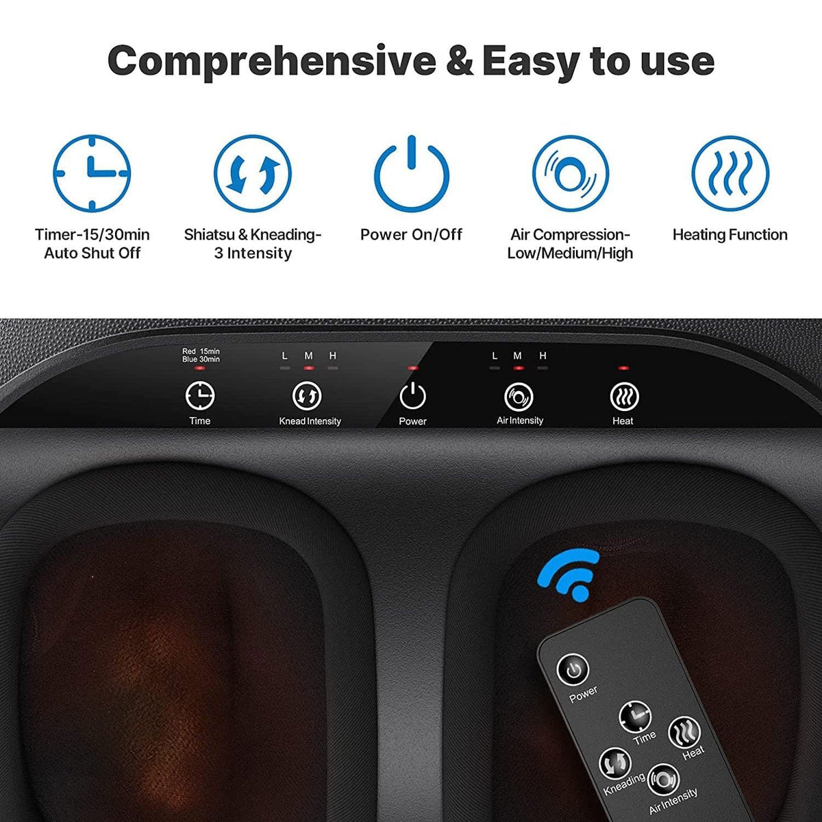 Shiatsu Foot Massager Premium(Black with Remote) Massager Renpho