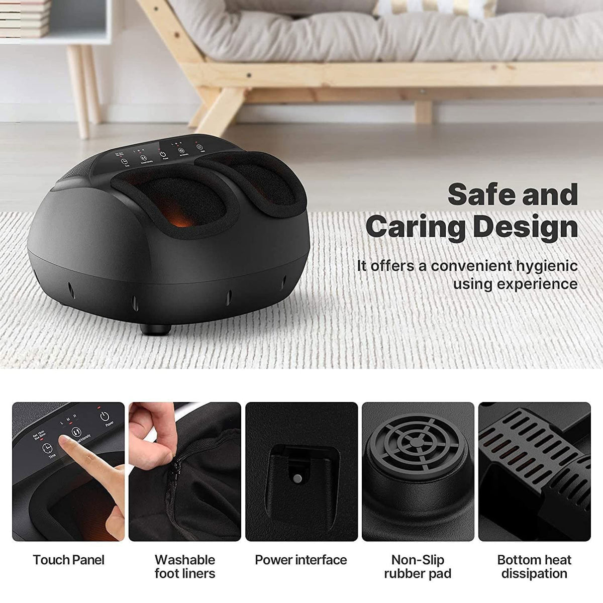 Shiatsu Foot Massager Premium(Black with Remote) Massager Renpho